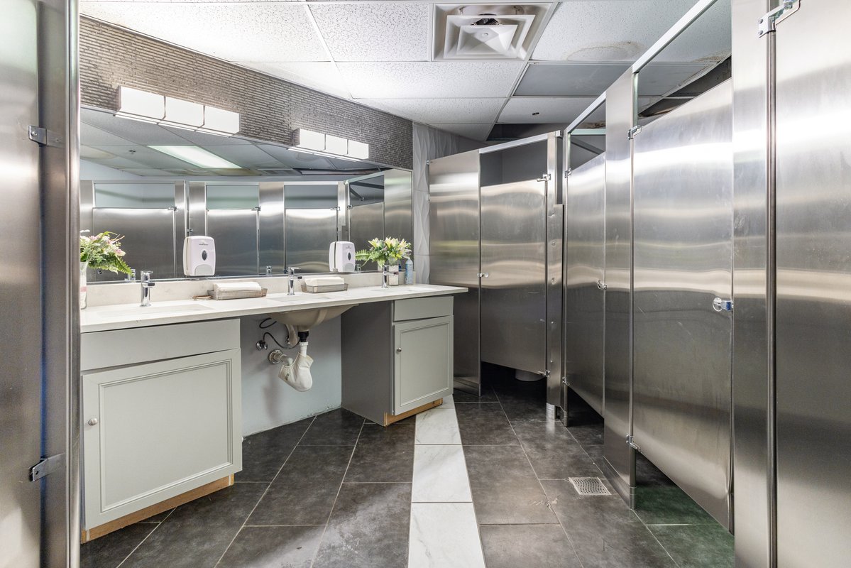 Commercial kitchen interior photographed for a facility listing