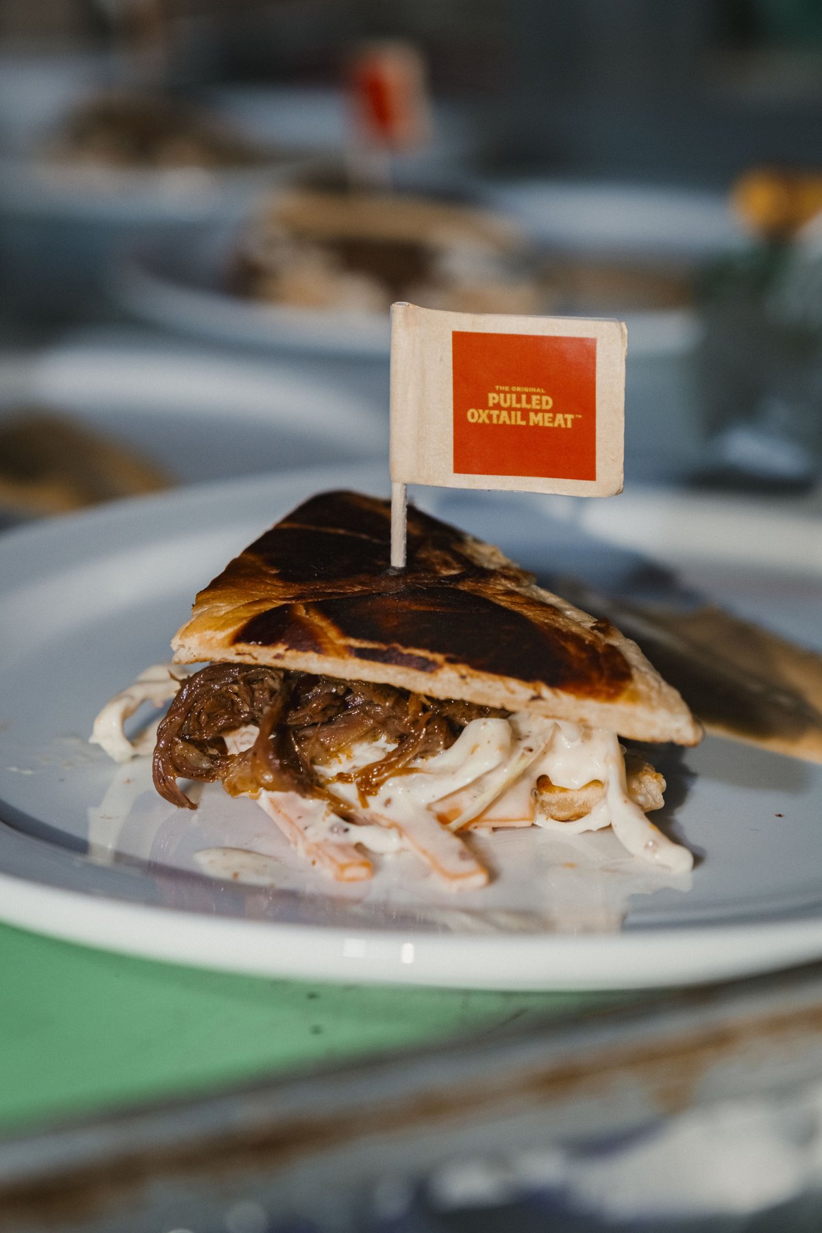Close-up of a plated sandwich shot for a menu